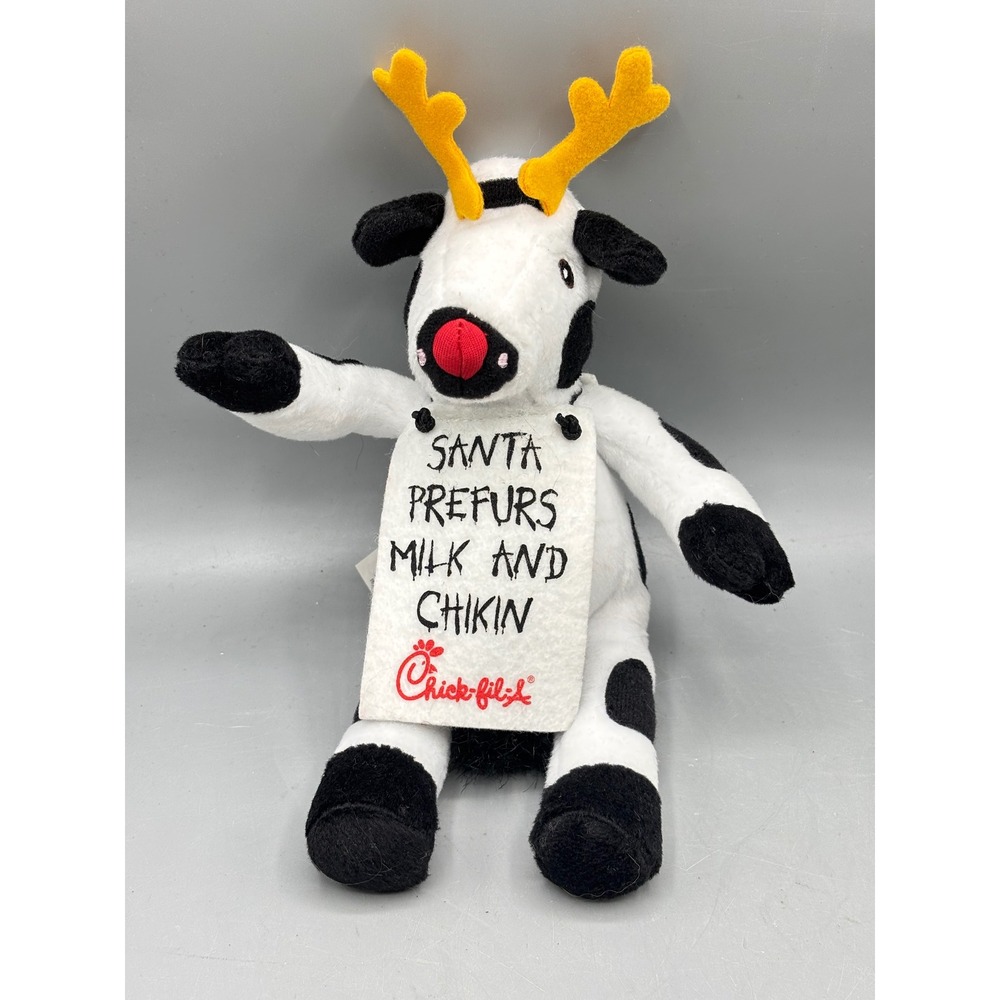 Chick-fil-A Reindeer Cow Plush Santa Prefurs Milk and Chikin Holiday Advertising